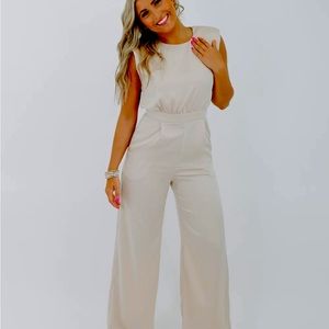 Champagne Satin Jumpsuit